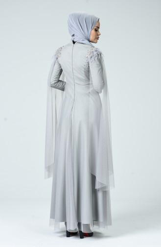Grau Hijab-Abendkleider 5234-03