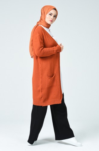 Tricot Pocket Cardigan Brick 1937-02