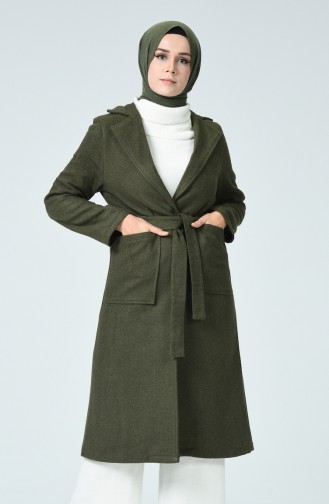 Abaya aus Fleece mit Band 5280B-01 Khaki 5280B-01