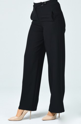 wide Leg Pants with Pockets 3144-03 Black 3144-03