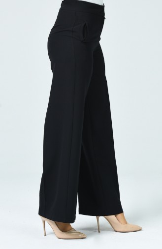 wide Leg Pants with Pockets 3144-03 Black 3144-03