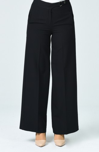 wide Leg Pants with Pockets 3144-03 Black 3144-03