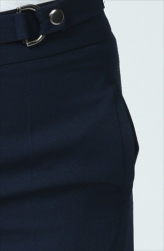 wide Leg Pants with Pockets 3144-04 Navy Blue 3144-04