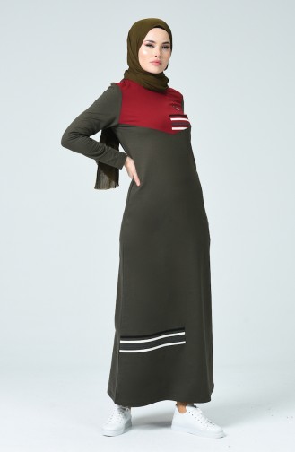 Khaki Hijab Dress 99241-04