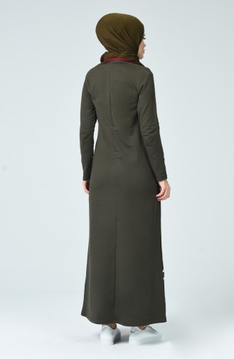 Khaki Hijab Dress 99241-04