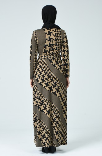 Beige Hijab Dress 2033-02