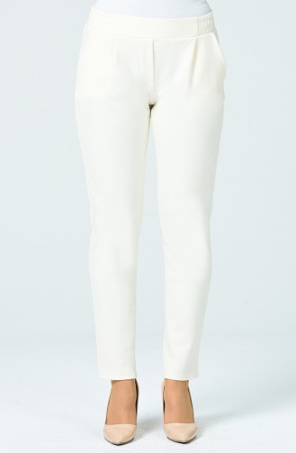 Pleated Pocket Trousers Cream 1162PNT-01
