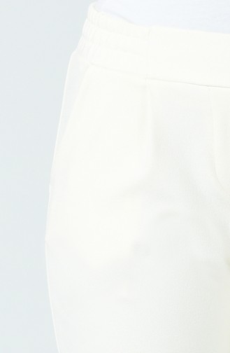 Pantalon Plisée Avec Poche 1162PNT-01 Crème 1162PNT-01