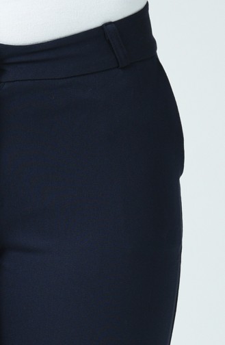 Pockets Straight Trousers Navy Blue 1231PNT-01