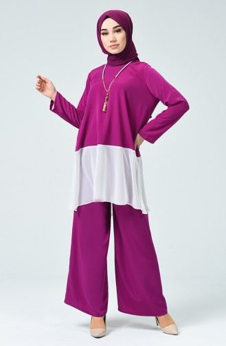 Necklace Tunic Trousers Double Suit 1003-01 Purple 1003-01