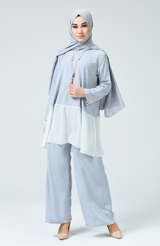 Necklace Tunic Trousers Double Suit 1003-03 Gray 1003-03