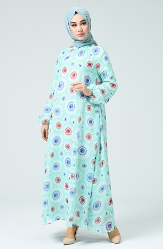 Turquoise Hijab Dress 7249-04