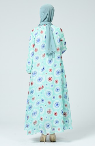 Turquoise Hijab Dress 7249-04