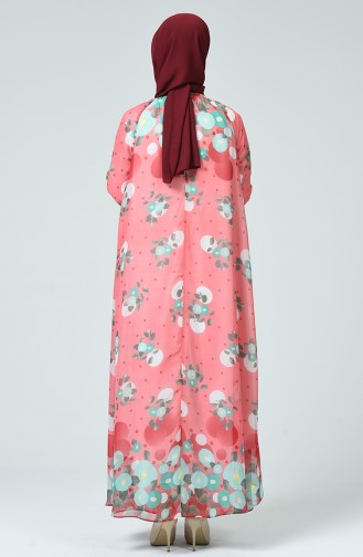 Coral Hijab Dress 7252-03