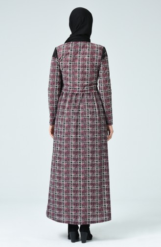 Winterliches Kleid mit Patchwork 1253A-04 Pink 1253A-04