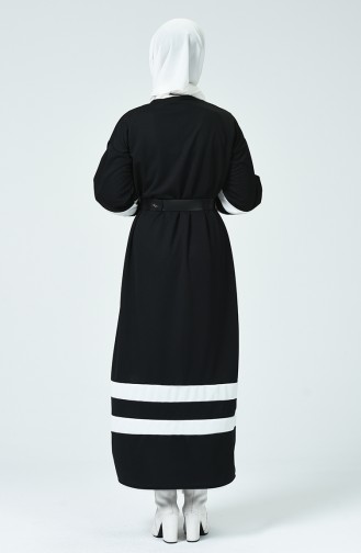 Kemerli Elbise 6760-01 Siyah