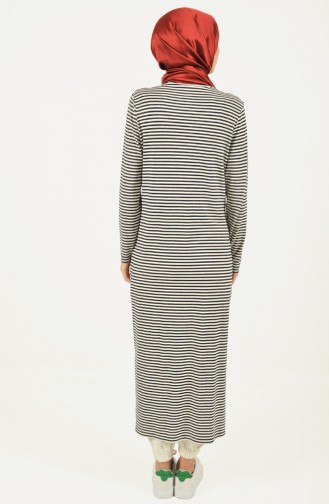 Striped Long Tunic Navy Blue White 1433-01