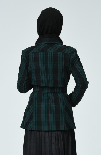 Veste Hivernale à Motifs Carreaux 9169-02  Vert émeraude 9169-02