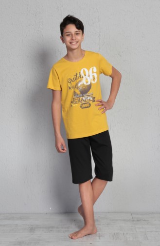 Erkek Çocuk Pijama Takımı 708118-A Sarı