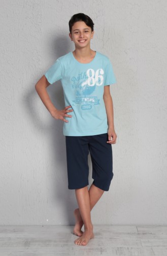 Erkek Çocuk Pijama Takımı 708118-B Açık Mavi