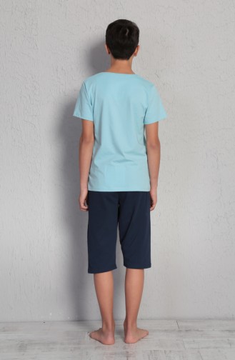Erkek Çocuk Pijama Takımı 708118-B Açık Mavi