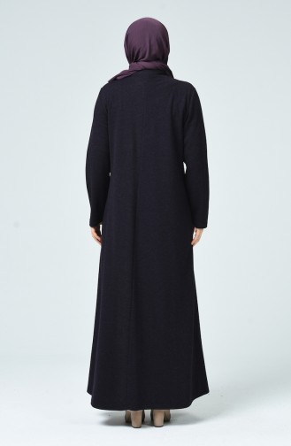 Abaya Hivernal à Fermeture Grande Taille 0226-03 Pourpre 0226-03