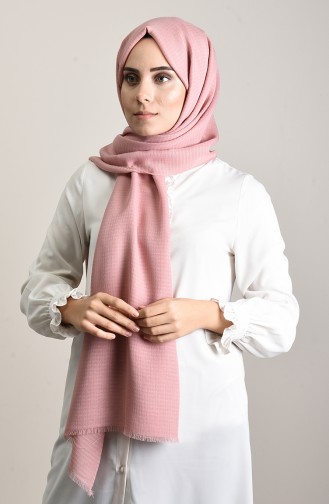 شال قطني نقشة ذاتية لون ورد مجفف 13157-19