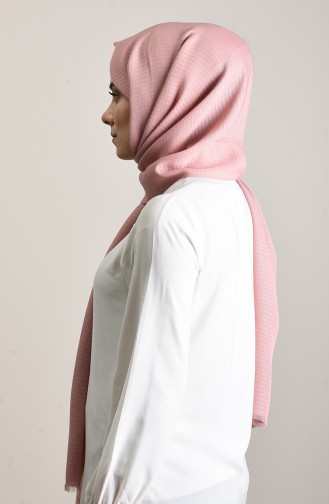 شال قطني نقشة ذاتية لون ورد مجفف 13157-19