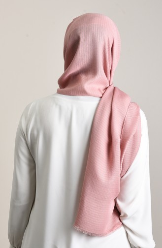 شال قطني نقشة ذاتية لون ورد مجفف 13157-19