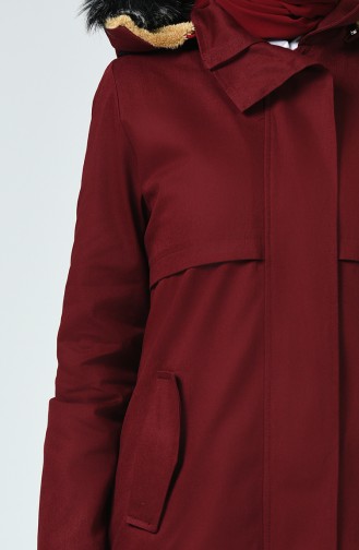 معطف طويل أحمر كلاريت 0111-03
