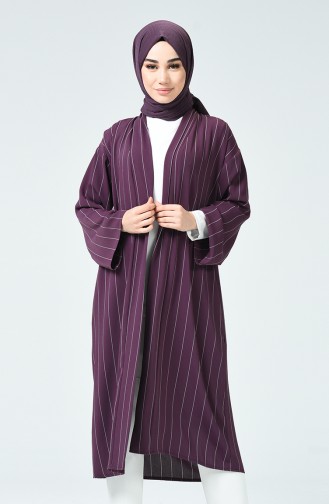 Çizgili Kimono 1001-02 Mor