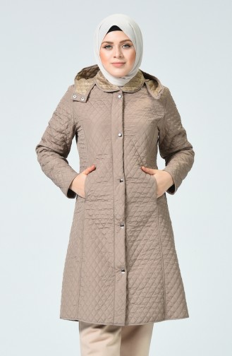 Plus Size Diamond Patterned Coat 0816-05 Mink 0816-05