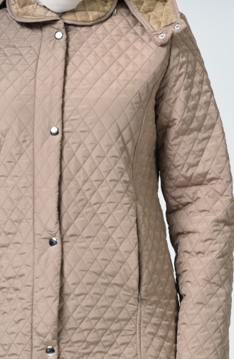  Manteau à Motifs Baklava Grande Taille 0816-05 Vison 0816-05