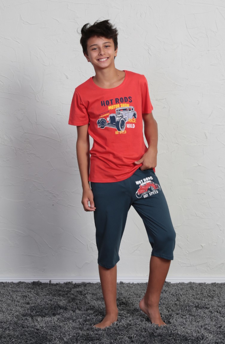 Erkek Cocuk Pijama Takimi 708104 B Nar Cicegi Sefamerve