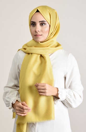 Zigzag Patterned Cotton Shawl Gold 13156-13