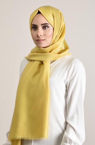 Zigzag Patterned Cotton Shawl Gold 13156-13