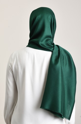 Zigzag Patterned Cotton Shawl Emerald Green 13156-24