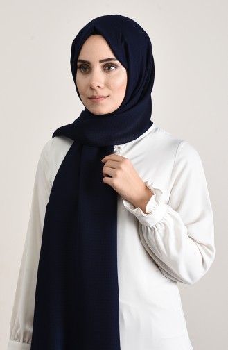 Self Patterned Cotton Shawl Navy Blue 13157-02