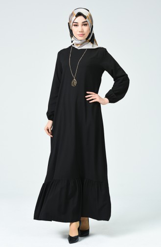 Schwarz Hijab Kleider 1207-06