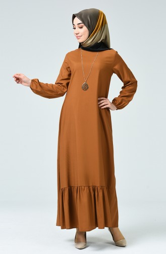 Tan Hijab Dress 1207-07