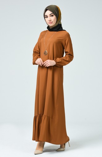 Tan Hijab Dress 1207-07