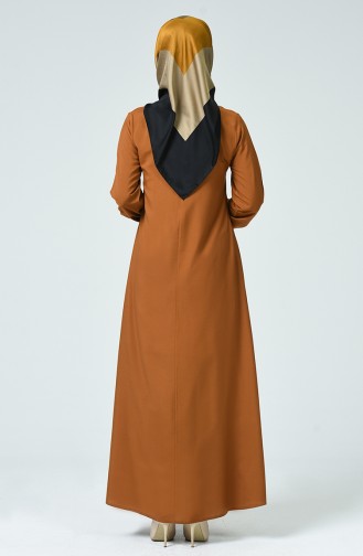Tan Hijab Dress 1207-07