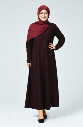 Weinrot Hijab Kleider 0027-01