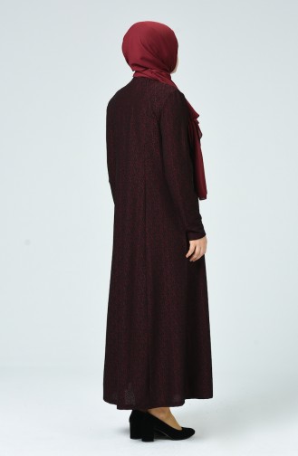Claret Red Hijab Dress 0027-01