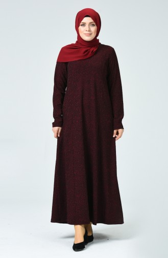 Claret Red Hijab Dress 0028-02