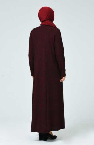 Claret Red Hijab Dress 0028-02