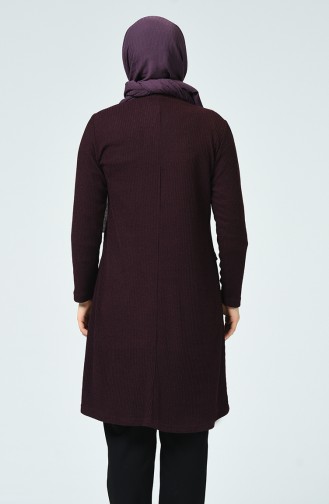 Tunique à Détail Grande Taille  1256-05 Plum 1256-05