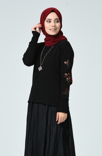 Pull Tricot Avec Collier 30711-01 Noir 30711-01