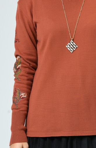 Trikot Pullover mit Halskette 30711-03 Zweibelschalefarbig 30711-03