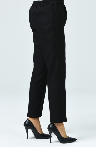 Straight Leg Trousers with Pockets 0881a-04 Black 0881A-04